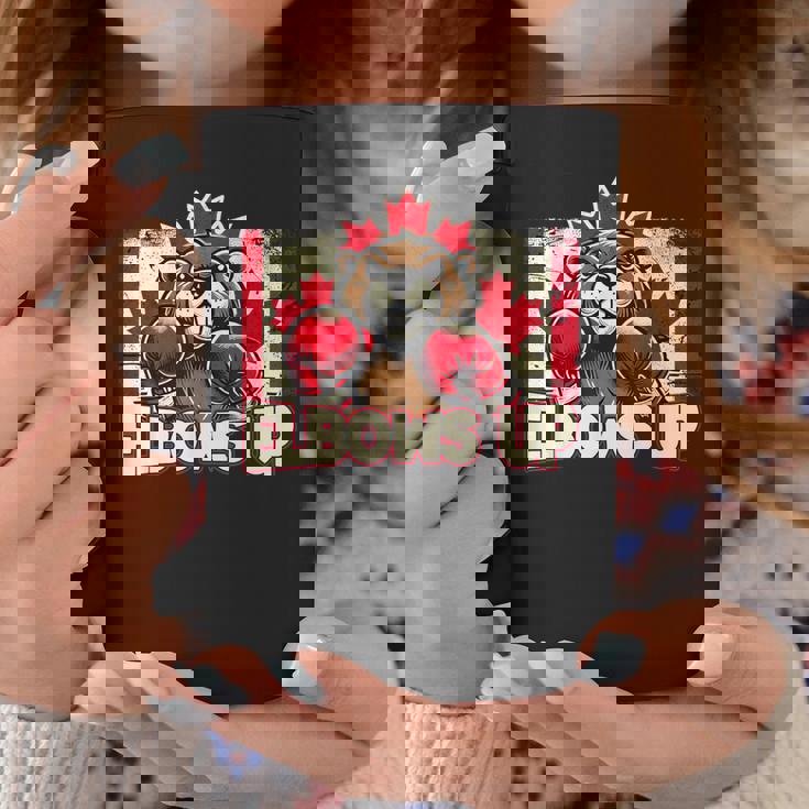 Elbows Up Canada カナダのカウンター関税 ビーバーボクシング コーヒーマグ 面白い贈り物