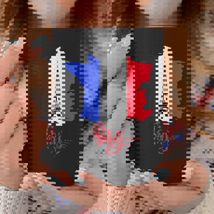 Enjoy Travel Paris France Flag & Eiffel Tower Graphic コーヒーマグ 面白い贈り物