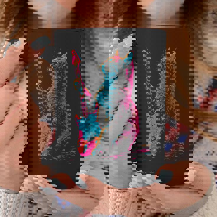 Feline Groove ロックギター 猫デザイン 音楽愛好家向け コーヒーマグ 面白い贈り物