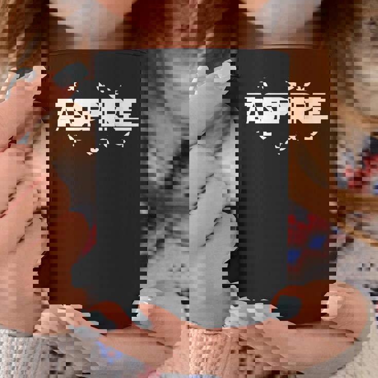 Fly High & Be Aspire Quotes Wise Advise Illustration Graphic コーヒーマグ 面白い贈り物