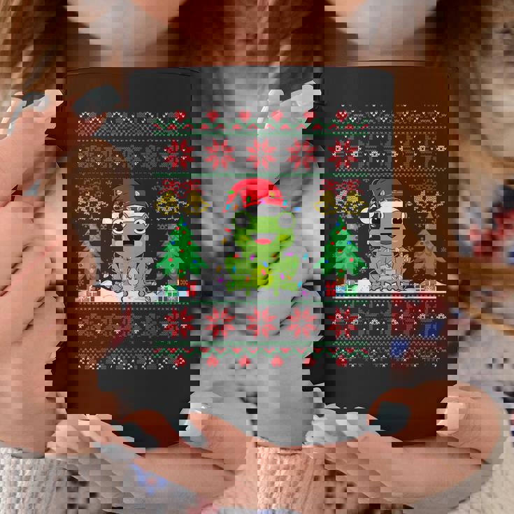 Frog Wearinganta Hat Christmas Lights Xmas Frog コーヒーマグ 面白い贈り物