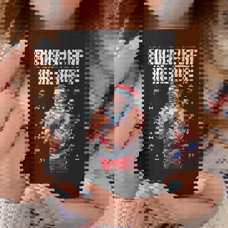 Frohen Pump Ihr Lappen 筋肉質サンタジム コーヒーマグ 面白い贈り物