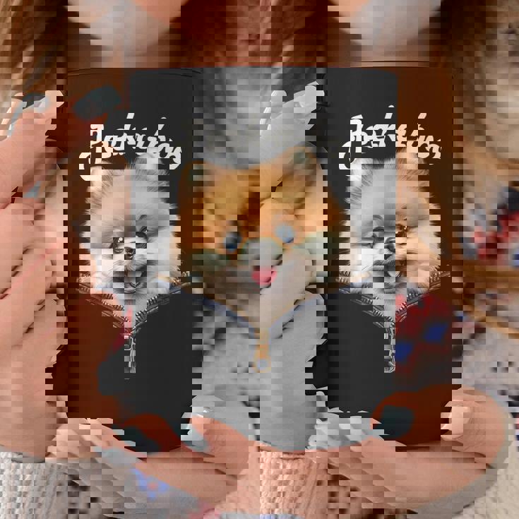 Peek-A-Boo ポメラニアン コーヒーマグ 面白い贈り物