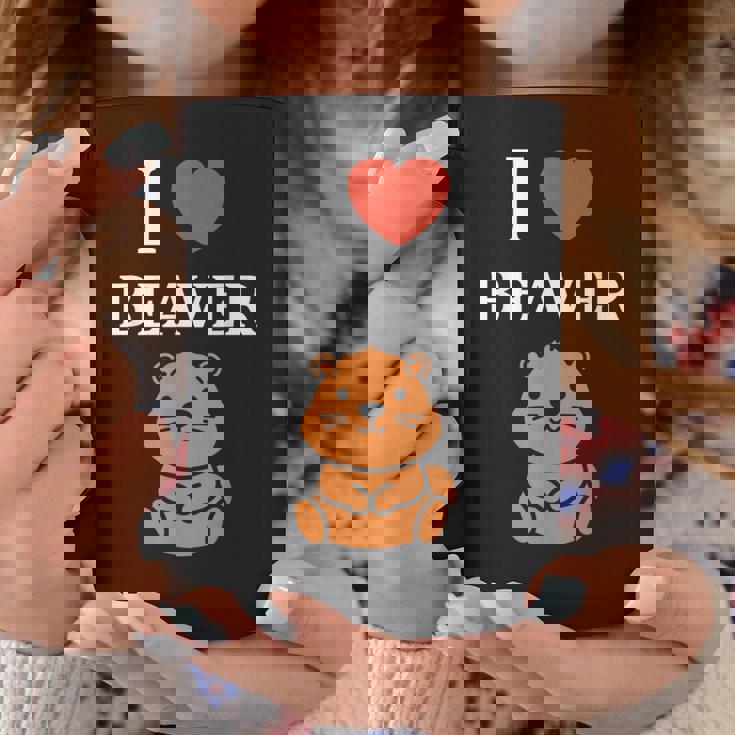 Baby Beavers Minimalist Cute I Love Beaver コーヒーマグ 面白い贈り物