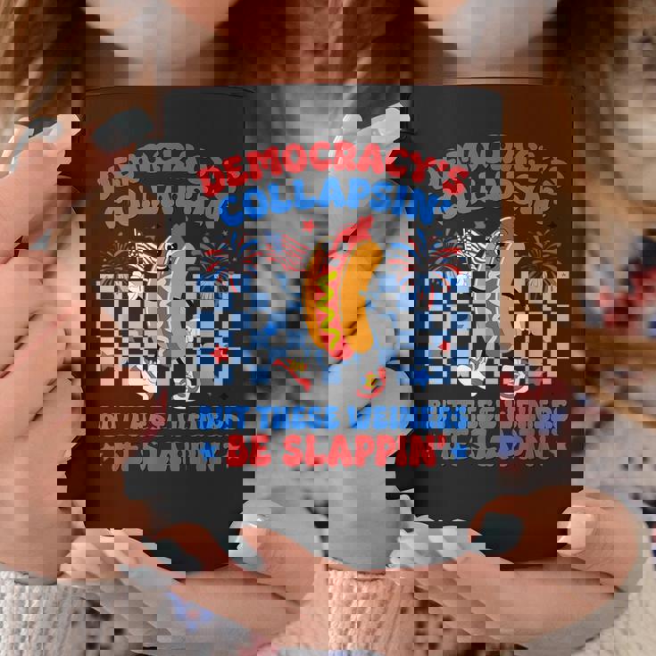 Hot Dog Democracy's Collapsing 4Th July Protest Trump Coffee Mug Unique Gifts