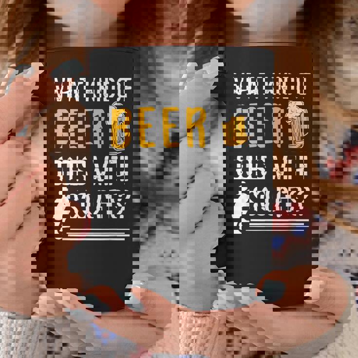 Workout Gym Meme For Beer Loversquats Joke コーヒーマグ 面白い贈り物