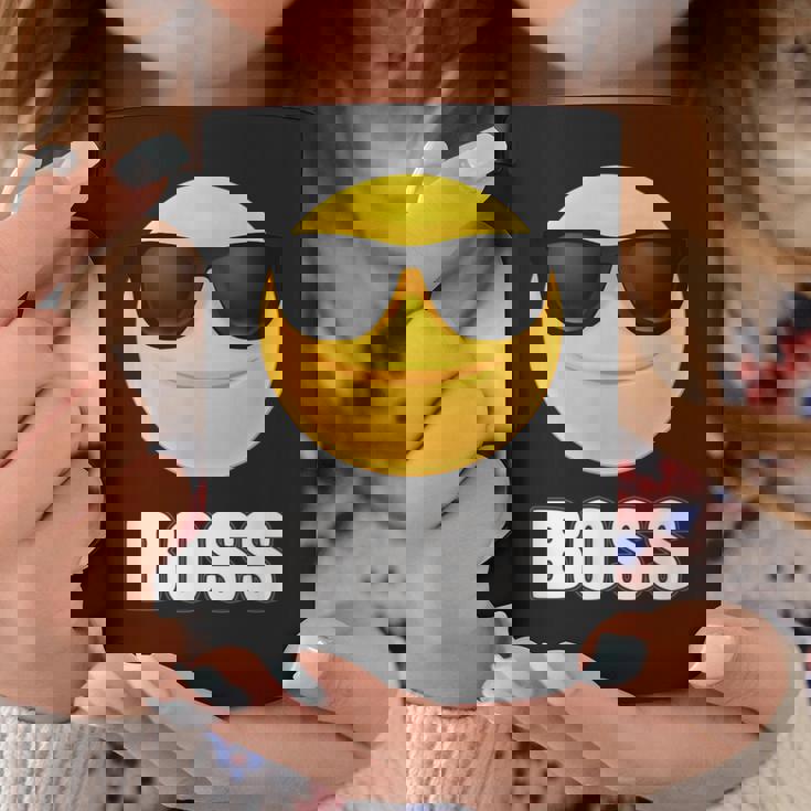Girl & Boy Boss サングラス 顔文字シャツ クールな顔 コーヒーマグ 面白い贈り物