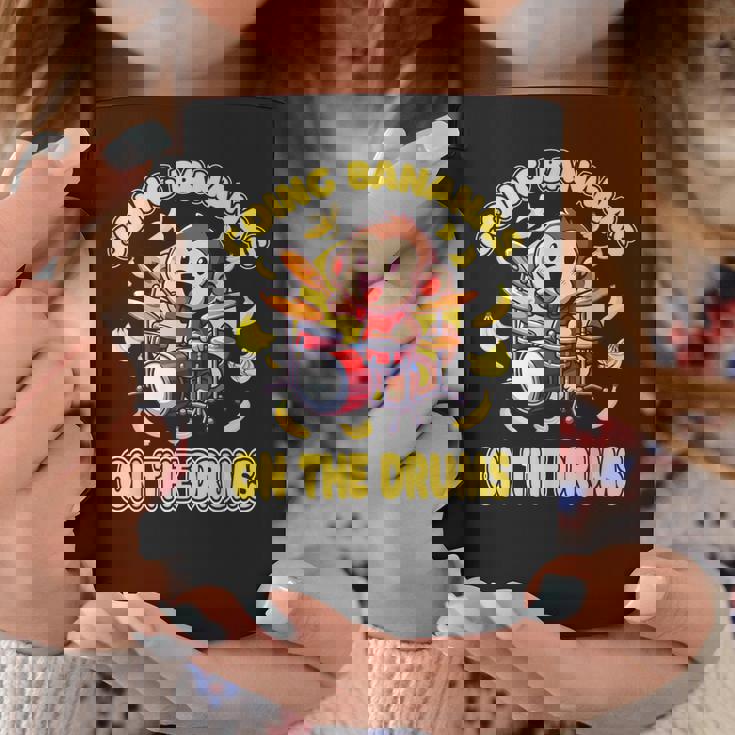 Going Bananas On The Drums 面白いドラム演奏 猿 コーヒーマグ 面白い贈り物