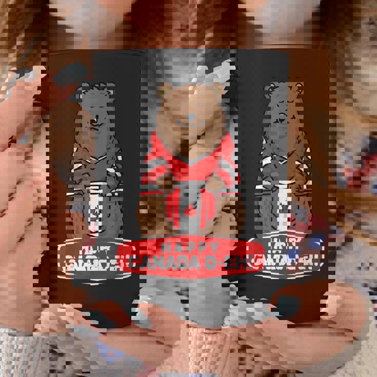 Happy Canada Day 面白いカナダのクマの旗 コーヒーマグ 面白い贈り物