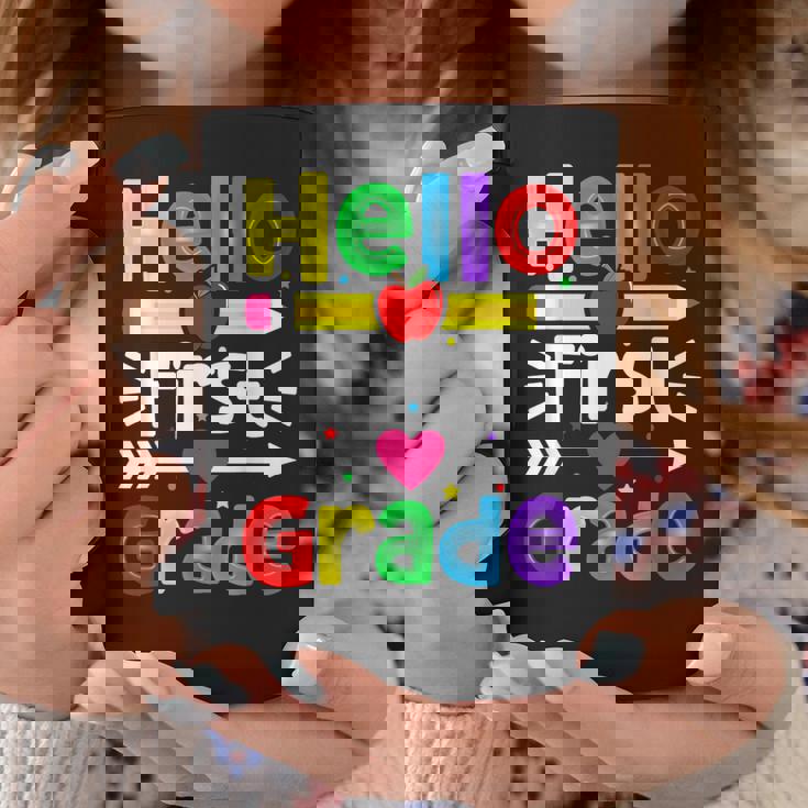 Hello First Grade Back Tochool 1St Day Of 1St Grade コーヒーマグ 面白い贈り物