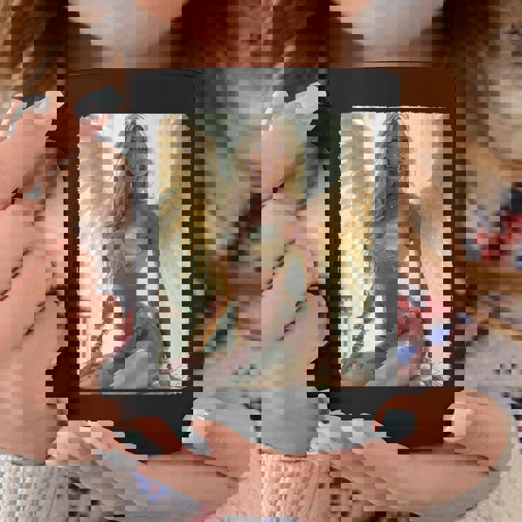 Hot Girl On 男性用 セクシーな天使の座り グランジ コーヒーマグ 面白い贈り物