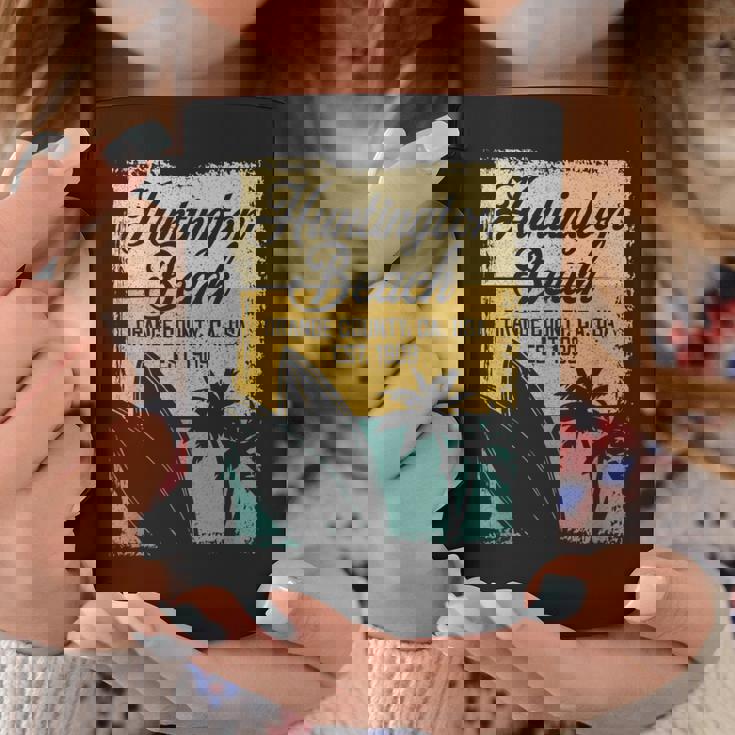 Huntington Beachurf City California アンティーク調サーフィン コーヒーマグ 面白い贈り物