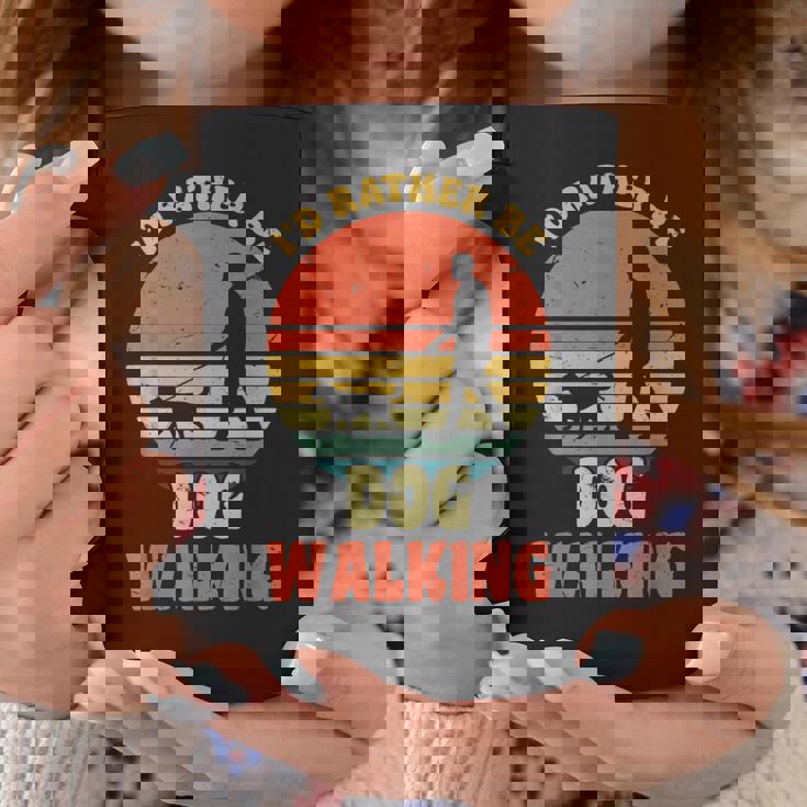 I'd Rather Be Dog Walking レトロ ラブドッグウォーカー コーヒーマグ 面白い贈り物