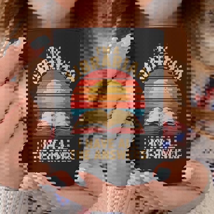 I'm A Librarian I Have The All Answers Retro Librarian コーヒーマグ 面白い贈り物
