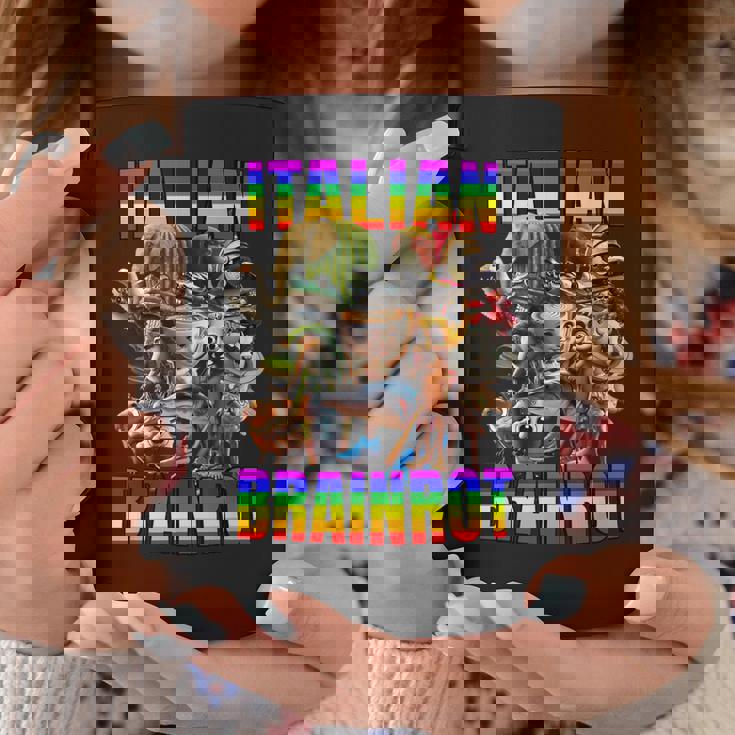 Italian Brainrot All Characters レインボー フラッグ プライド コーヒーマグ 面白い贈り物