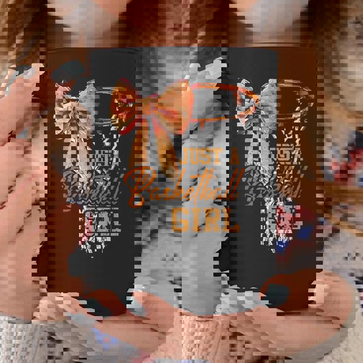 Just A Basketball Girl キュート コケット リボン バスケットボール選手 ガールズ コーヒーマグ 面白い贈り物