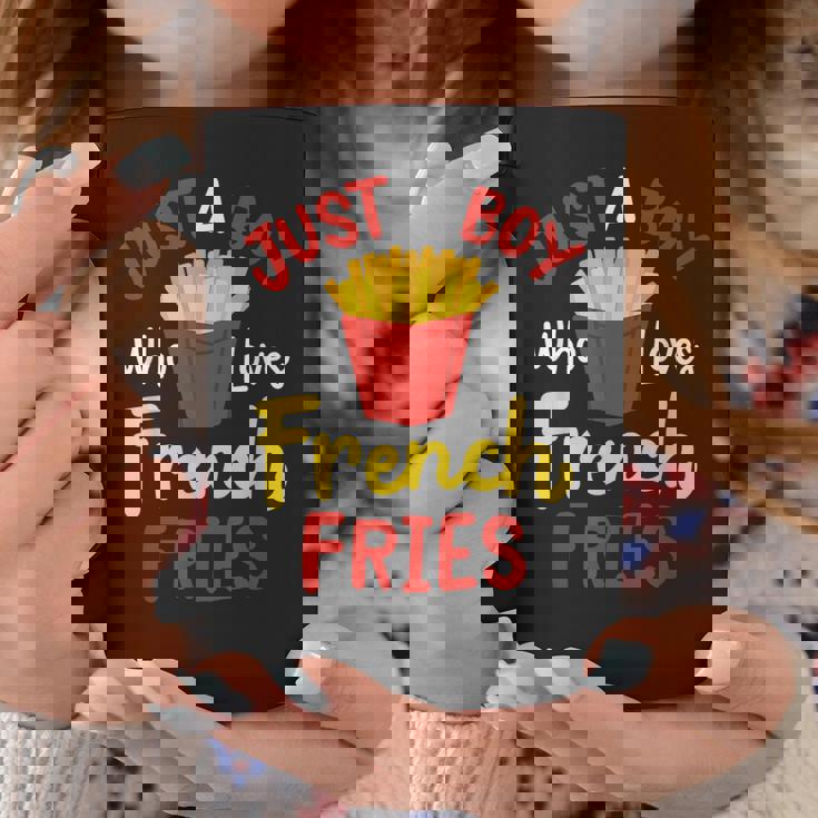 Just A Boy Who Loves French Fries フライドポテト じゃがいも ヴィーガン コーヒーマグ 面白い贈り物