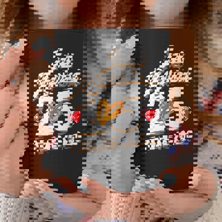 Just Married 25 Years Ago シルバーウェディング コーヒーマグ 面白い贈り物