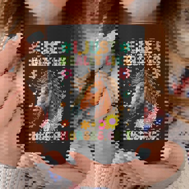 Just Really Like Horses グルーヴィーな乗馬 乗馬 コーヒーマグ 面白い贈り物