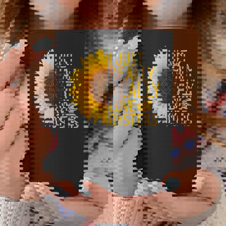 I Just Really Love Oysters ギフト レディース メンズ Mollusc ひまわり コーヒーマグ 面白い贈り物