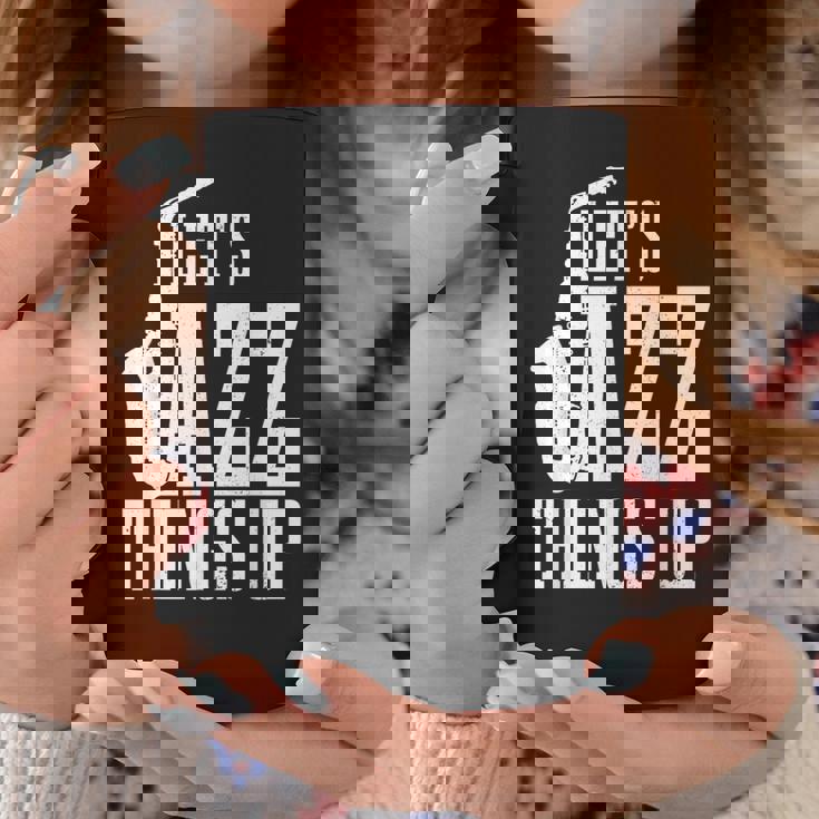 Let's Jazz Things Up 面白いサックス音楽サックスギフト コーヒーマグ 面白い贈り物