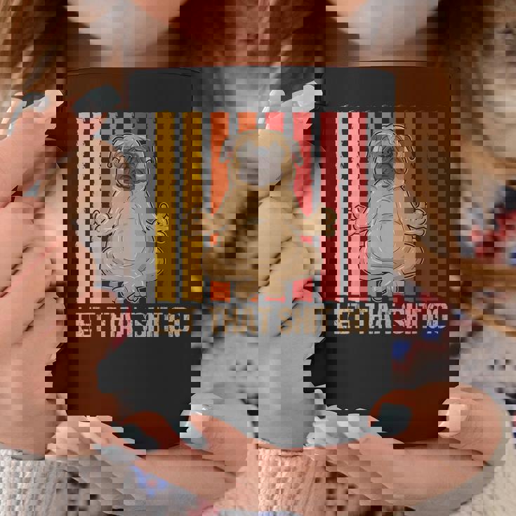 Let Thathit Go パグ ヨガ ヴィンテージデザイン コーヒーマグ 面白い贈り物