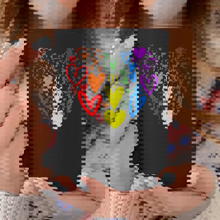 Lgbtq レインボーフラッグハート Lgbtqia バレンタインデー プライドムーン コーヒーマグ 面白い贈り物