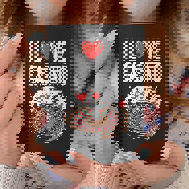 I Love Casino Ruleta Poker Cartas Diversión Taza de café Regalos divertidos