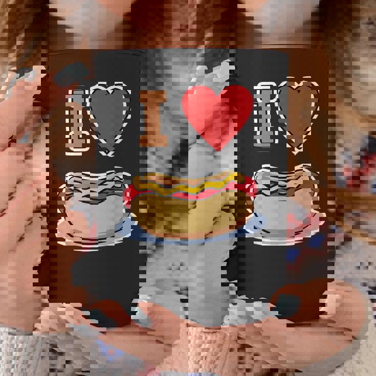 I Love Hot Dog 私はホットドッグを愛している ホットドッグ コーヒーマグ 面白い贈り物