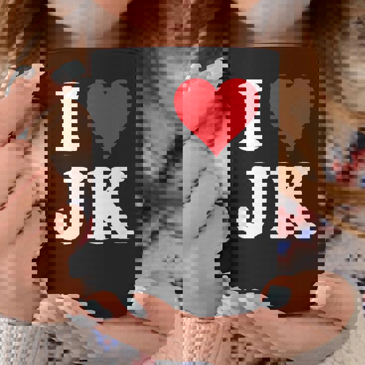 I Love Jk Initials I Heart JK First Last Name J K コーヒーマグ 面白い贈り物
