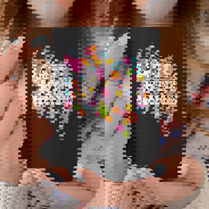 Love Peace Happiness 60年代70年代ヒッピーフラワーパワー コーヒーマグ 面白い贈り物