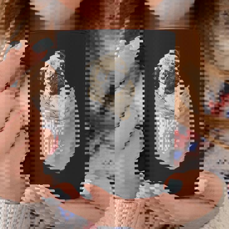 Love Pugs かっこいいポケットパグ ペット 犬 グラフィックデザイン コーヒーマグ 面白い贈り物