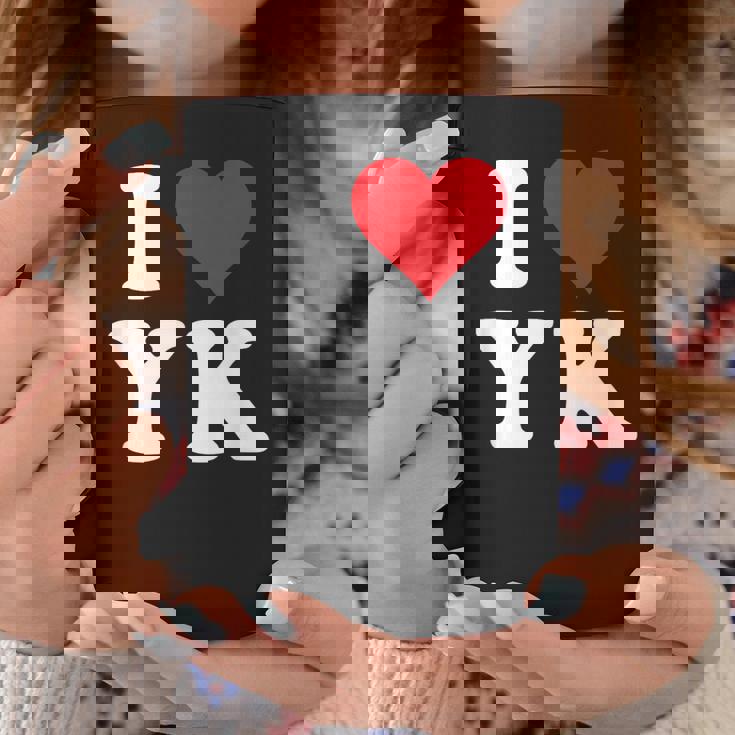I Love Yk Initials I Heart YK First Last Name Y K コーヒーマグ 面白い贈り物