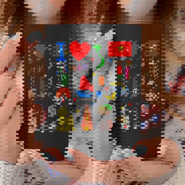 I Loveietnam手描き ベトナムのランドマーク、旗、地図 コーヒーマグ 面白い贈り物