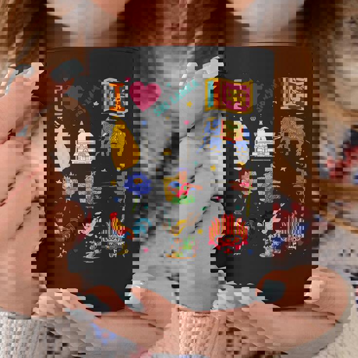 I Loveri Lanka 手描きのスリランカのランドマーク、旗、地図 コーヒーマグ 面白い贈り物