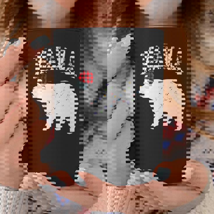 Mama Bear Xmas Buffalo Plaid Lights Matching Family Pajama コーヒーマグ 面白い贈り物