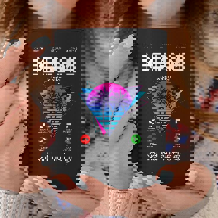 Miami Is Calling & I Must Go Illustration Graphic s コーヒーマグ 面白い贈り物