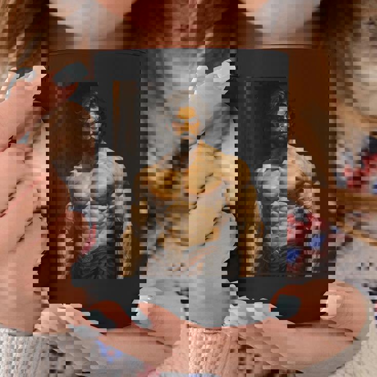 Muscle Man Bodybuilder Gay Daddy Classic Oil Paintingtyle コーヒーマグ 面白い贈り物