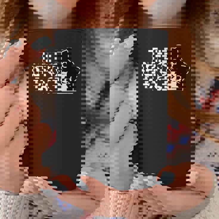 The Neko Face ザ・ネコ・フェイス《ホワイト文字》猫 ハチワレ パロディ ゆるくて かわいい 面白 イラスト コーヒーマグ 面白い贈り物