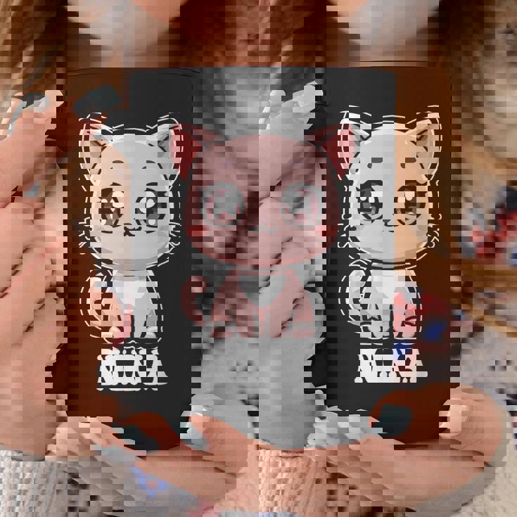 Nina かわいい猫 子猫デザイン 女の子 名前 ニーナ コーヒーマグ 面白い贈り物