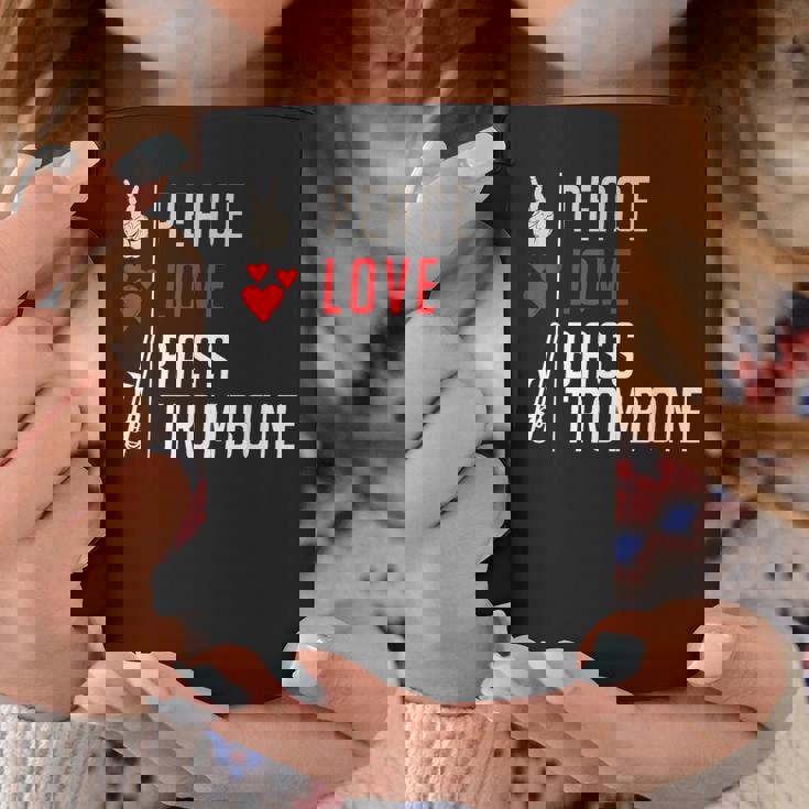 Peace Love Bass トロンボーン楽器 バス トロンボーン奏者 コーヒーマグ 面白い贈り物