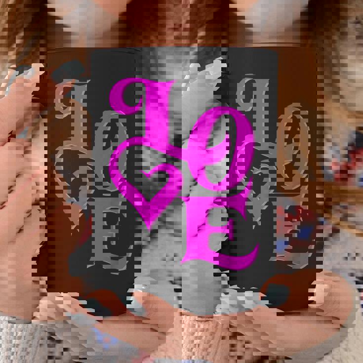 Pink Love ピンクカラーグラフィック コーヒーマグ 面白い贈り物