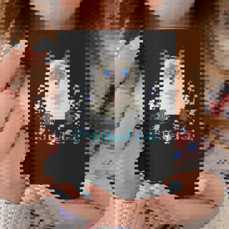 Pointed Cat 猫 ネコ シャム猫 ヒマラヤン トンキニーズ 花 レトロ ガーリー メンズ レディース キッズ コーヒーマグ 面白い贈り物