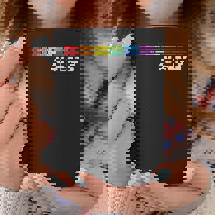 Proud Ally Bars Equality Lgbtq Rainbow Flag Gay Pride Ally コーヒーマグ 面白い贈り物