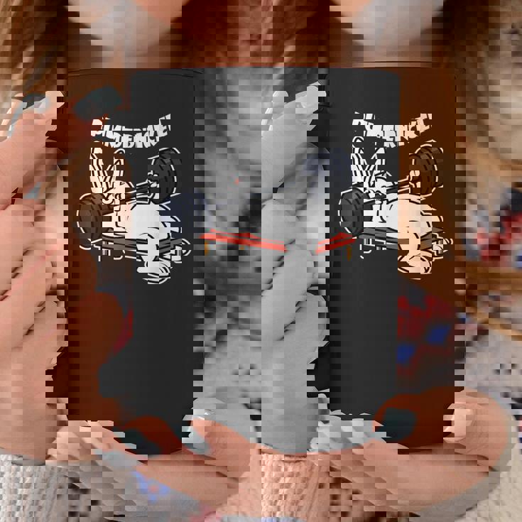 Pumppernickelラビットフィットネスベンチプレスワークアウトファニー コーヒーマグ 面白い贈り物