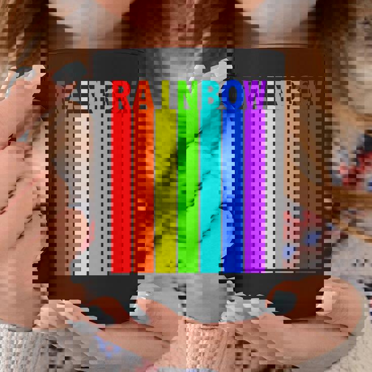 Rainbow レインボー《虹 カラー》【デザインアート】文字 7色 カラフル コーヒーマグ 面白い贈り物