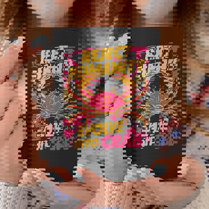 Reject Humanity Evolve To Crab ファニーカニ コーヒーマグ 面白い贈り物