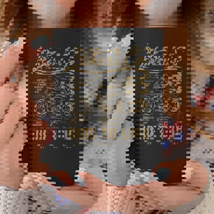 Ride To Live アンティーク風ビンテージレトロアメリカンバイク コーヒーマグ 面白い贈り物
