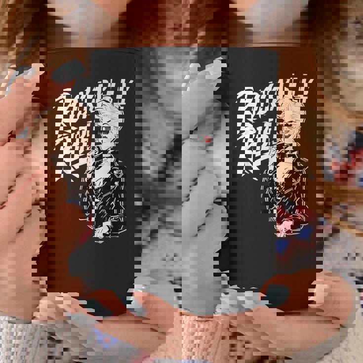 Rockabilly Rebel Blonde Pinup With Attitude Graphic コーヒーマグ 面白い贈り物
