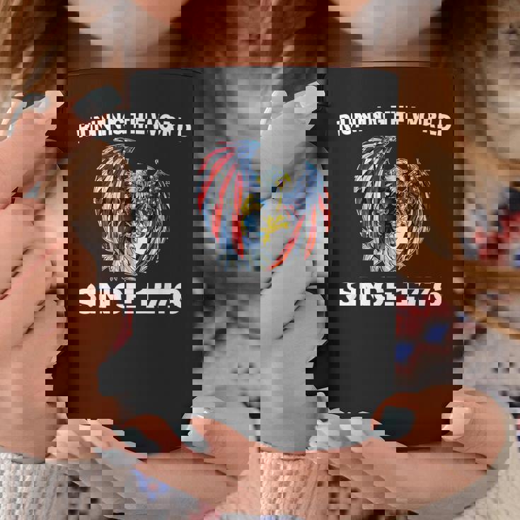 Running The Worldince 1776 アメリカンイーグル アメリカ国旗 コーヒーマグ 面白い贈り物